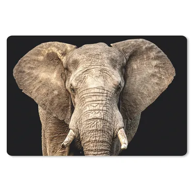 Produktbild von MuchoWow® Schreibtischunterlage Elefant - Porträt - Schwarz 60x40 cm - XXL Mauspad - Großes Mauspad