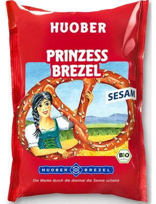 Zdjęcie produktu dla Huober Organic Prinzess Pretzel chrupiący precel z sezamem 125g