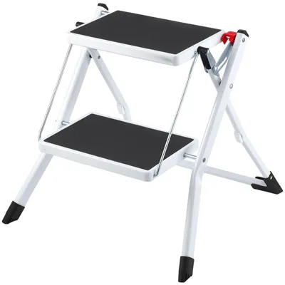Immagine prodotto di VEVOR scala domestica 500x480x450mm scaletta pieghevole in acciaio scaletta a 2 gradini capacità di carico 150kg scaletta pieghevole scaletta a due gradini altezza 445mm scaletta da cucina sgabello antiscivolo