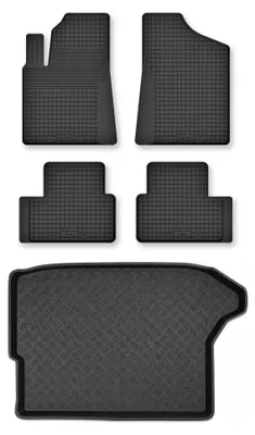 Produktbild von Gummimatten + Kofferraumwanne für Dodge Caliber 2006-2011 (Schrägheck, 5-Türer) – Schwarz, Semi-Universal, angepasst – Wielganizator Semi-Universal