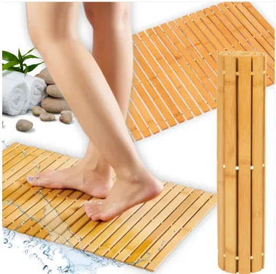 Immagine prodotto di Tappeto da bagno antiscivolo in bambù 40x60 cm Tappeto da bagno Tappeti in bambù