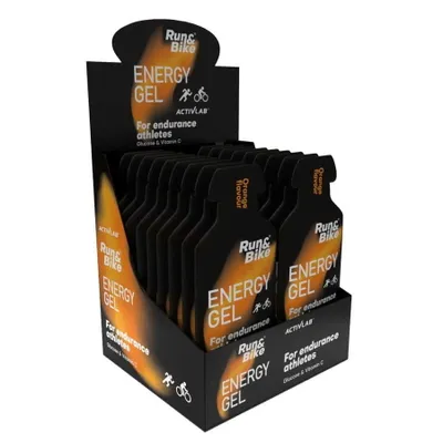 Zdjęcie produktu dla Activlab Run&Bike Energy Gel – Żel Energetyczny z Glukozą i Witaminą C, Pomarańcza, 18 x 40 g