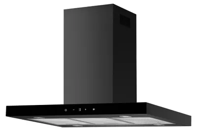 Produktbild von Respekta Cara Dunstabzugshaube 90 cm Schwarz-Matt mit Glasfront, 9 Leistungsstufen, Touch Control