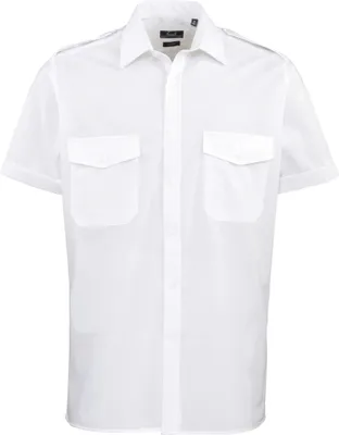 Immagine prodotto di Camicia Premier da uomo Pilot, manica corta RW1086 (193 cm) (Bianco)