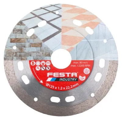 Image de Disque de coupe diamanté Festa Industry, dimensions 125 x 1,2 x 22,2 mm