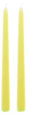 Produktbild von 2 gelbe Tafelkerzen 25 cm -