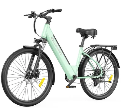 Image de Vélo électrique urbain et tout-terrain AM27, moteur 250 W, batterie 36 V 15 Ah, pneus de 27,5 pouces, freins à disque mécaniques, charge maximale 120 kg, couleur : vert