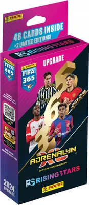 Obrázok produktu pre Panini Fifa 365 Adrenalyn 2024 Upgrade Box Rising Star 48 Karty + 2 Limited