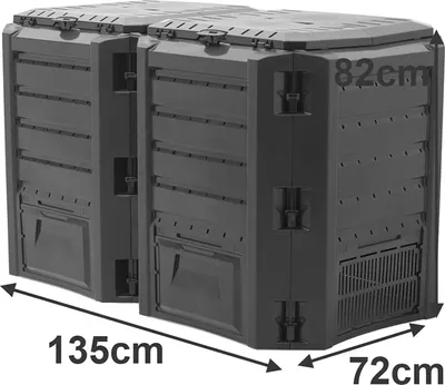 Produktbild von NABBI Zahradní kompostér IKLM800C 800 l - Černá
