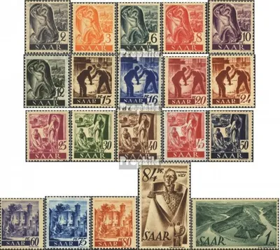 Produktbild von Briefmarken Saarland 1947 Mi 206-225 (kompl.Ausg.) mit Falz Berufe und Ansichten