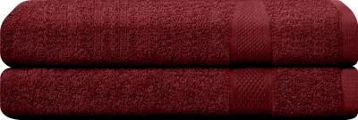 Produktbild von CAMRY Handtuch Set 2-teilig - 2 Handtücher 50x100 cm aus 100% Baumwolle - weiche und saugstarke Tücher in Farbe Bordeaux