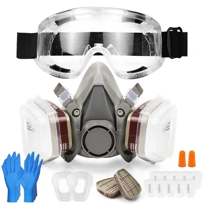 Produktbild von Atemschutzmaske Staubmaske Schutzmaske - Mit Filter - Mit Schutzbrille - Für Lackieren, Schleifen, Schweißen und Gießen