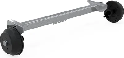 Produktbild von KNOTT VGB18MV gebremste Anhängerachse 1800 kg 5x112 1600 mm 2070 mm Bremsachse für PKW Anhänger Autoanhänger Transportanhänger Autotransporter