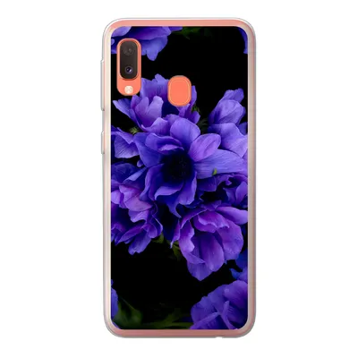 Produktbild von MuchoWow® Handyhülle Schutzhülle Hülle für Samsung Galaxy A20e Muster - Blumen - Lila Silikon Softcase Handy Hülle - Abdeckung