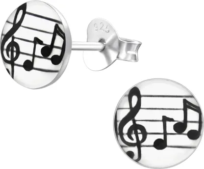 Produktbild von Ohrringe Ohrstecker 925 Sterling Silber Musiknoten
