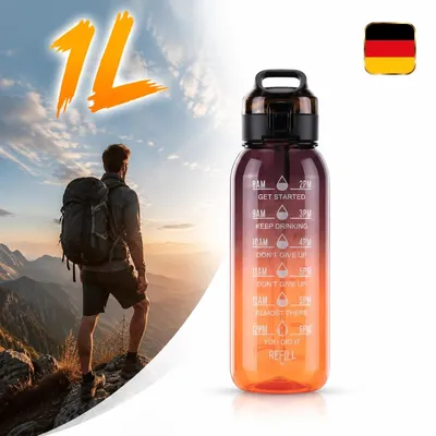 Immagine prodotto di Borraccia con 7 gusti, capacità 1000 ml, bottiglia d'acqua, adatta allo sport, senza BPA
