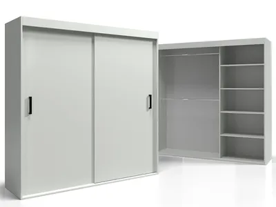 Produktbild von Schiebeschrank 120 Garderobenböden Stangen mit Zubehör Denver VSZ02