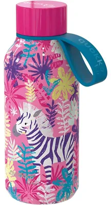 Produktbild von Quokka Kids Solid, Edelstahlflasche / Thermoskanne mit Zebraschleife, 330ml, 40147