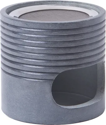 Produktbild von Weihrauchbrenner Nero mit Edelstahlsieb, Softstone, schwarze Ringe, Fair Trade, H: 9,5 cm, Ø 10 cm