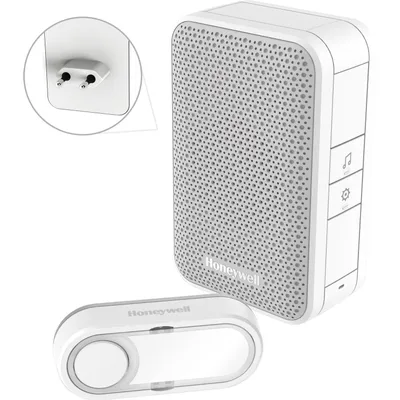 Obrázek produktu pro Honeywell Home DC312SP2USB bezdrátový zvonek Series 3, 6 melodií, základna do zásuvky s USB nabíječkou