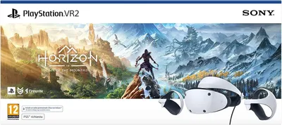 Produktbild von Sony PlayStation VR2 + Voucher Horizon Call of the Mountain, Dediziertes obenmontiertes Display, Schwarz, Weiß, 110°, Einfarbig, 110°, 120 Hz