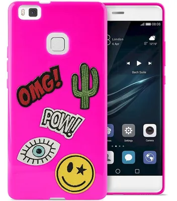 Productafbeelding van TPU beschermhoes met roze design, geschikt voor de Huawei P9 Lite