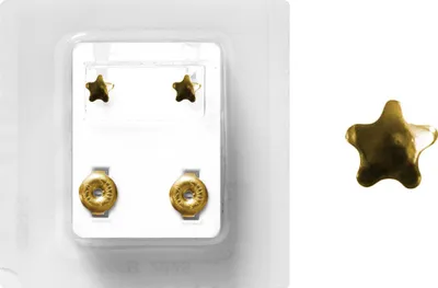 Produktbild von Erstohrstecker Chirurgenstahl vergoldet Sterile Ohrstecker mit Stern 4mm
