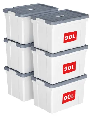 Produktbild von Cetomo 90L*6 Aufbewahrungsboxen, Tragbare Plastikboxen mit Deckeln, Organizer-Be