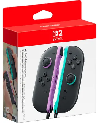 Zdjęcie produktu dla NSW2 Kontroler Joy-Con (2 sztuki), fioletowo-zielony, wersja V2 (bateria wymienna), jasny