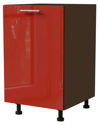 Produktbild von Küchenunterschrank BRERRA 50x82cm lackiert Farbe wählbar BR-D1D/50,RAL 3002 karminrot Hochglanz,lava