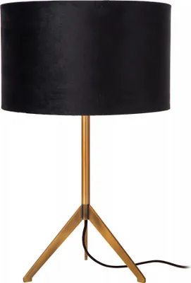 Zdjęcie produktu dla Lampa stołowa czarna złota abażur aksamitny E27 Tondo Lucide