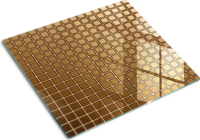 Obrázok produktu pre Sklenená ochranná doska – Kryt varnej dosky – Kryt na indukčnú dosku – 60x52 cm – Rýchle čistenie – Tvrdené sklo – Mozaikové zlato