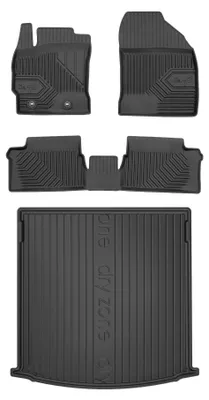 Productafbeelding van Rubberen automatten + kofferbakmat voor Toyota Auris II 2012-2018 (stationwagen) – 4-delig, zwart, op maat – Wielganizator