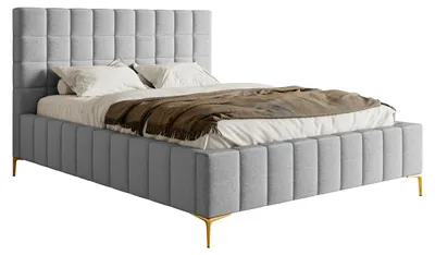 Produktbild von Selsey Szejlo - Polsterbett mit Lattenrost und Bettkasten, Chenille-Bezug in Hellgrau, 180 cm