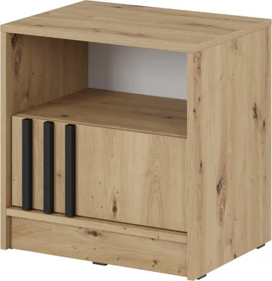 Zdjęcie produktu dla BETTSO szafka nocna NELLY dąb Artisan ozdobne listwy szuflada otwierana na wcisk 51 cm