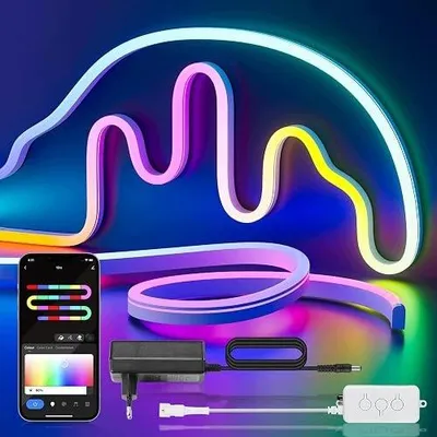 Zdjęcie produktu dla Taśma LED neonowa rgb 5 m 12 v wodoszczenna aplikacja WIFI