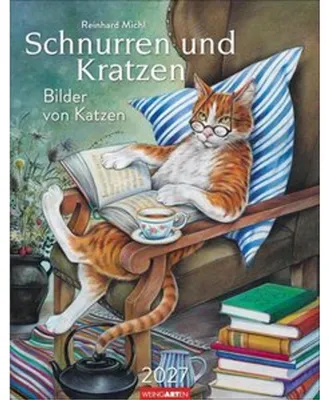 Productafbeelding van "Spinnen en krabben" - Foto kalender 2027: Een kunstkalender voor kattenliefhebbers. Inspirerende citaten gecombineerd met kattenillustraties van... Michl. Posterkalender in het formaat 34 x 44 cm