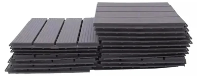 Obrázek produktu pro Podlahová dlažba, plast, tmavě šedá - 22 kusů - 12 x 12 palců - protiskluzová