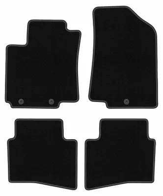 Image de Tapis de sol en moquette pour Hyundai i20 II 2014- (coupé/à hayon) – jeu 4 pièces, noirs, sur mesure – Wielganizator BASIC