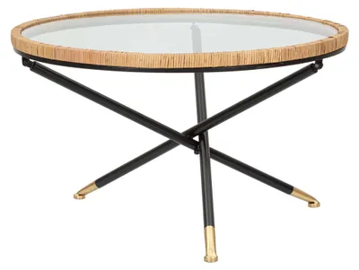 Produktbild von Langka – Couchtisch, 80x80x47h cm Schwarz, Rattan-Optik