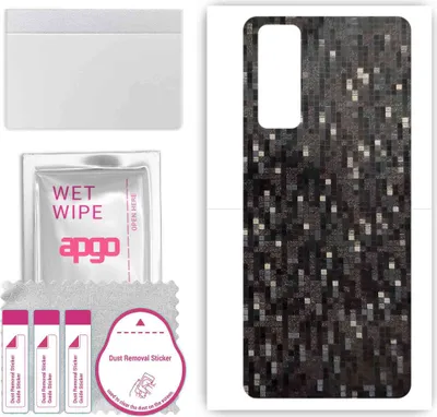 Produktbild von apgo Rückseite Schutzfolie, Skin, kompatibel mit Vivo Y76 5G, Hinten Displayschutzfolie aus Vinylfolie, kratzfest, einfache Montage - Carbon Black Pixel