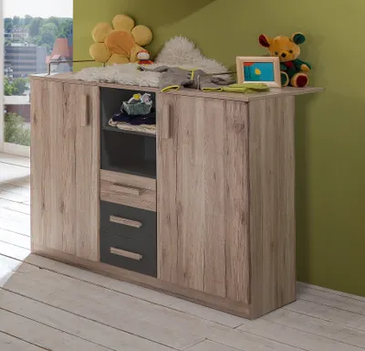 Produktbild von Wickelkommode Wickelschrank Wickeltisch Babykommode Kommode Schrank "Canton II"