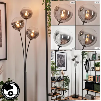 Produktbild von Lerici Stehlampe aus Metall/Glas in Schwarz/Rauchfarben/Klar