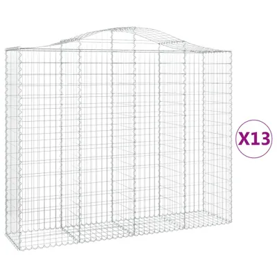 Produktbild von vidaXL Gabionen mit Hochbogen 13Stk. 200x50x160/180cm Verzinktes Eisen