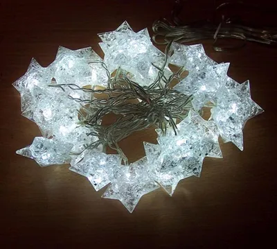 Produktbild von 24er LED Lichterkette Sterne gefrostet weiß BI11517