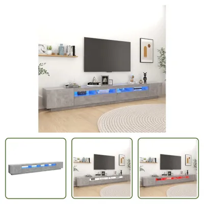 Produktbild von The Living Store TV-Schrank mit LED-Leuchten Betongrau 300x35x40 cm