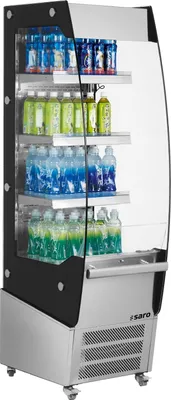 Zdjęcie produktu dla Saro SIMON, Lodówka witrynowa, Wolnostojący, Czarny, Stal nierdzewna, Przezroczysty, Stal nierdzewna, Stal, Przyciski
