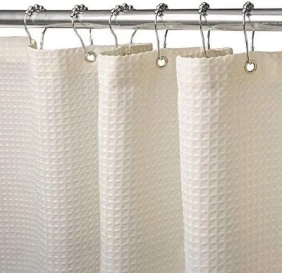 Produktbild von Metallenes Duschvorhang mit Gewicht, Textil, Duschvorhang, Schimmelabwehr, Wasserdicht, Duschvorhangset, für Badezimmer, 182 x 182 cm