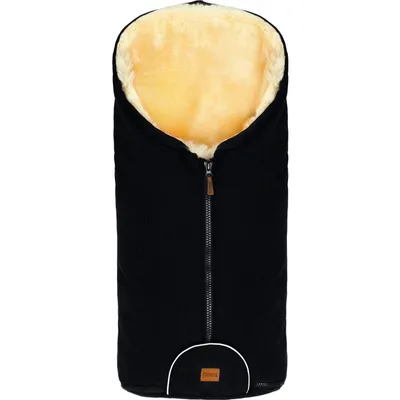 Produktbild von Fillikid Merino Lammfell Fußsack Winterfußsack universal für Babyschale Autositz Gr. 0 Kinderwagen Baby (Schwarz)