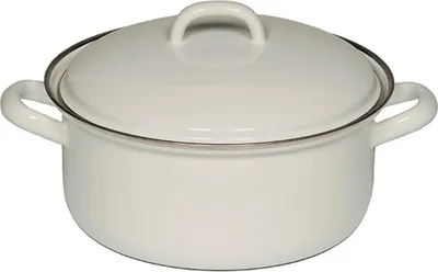 Produktbild von Riess Emaille Kasserolle mit Deckel Ø 20 cm, 2 l weiß